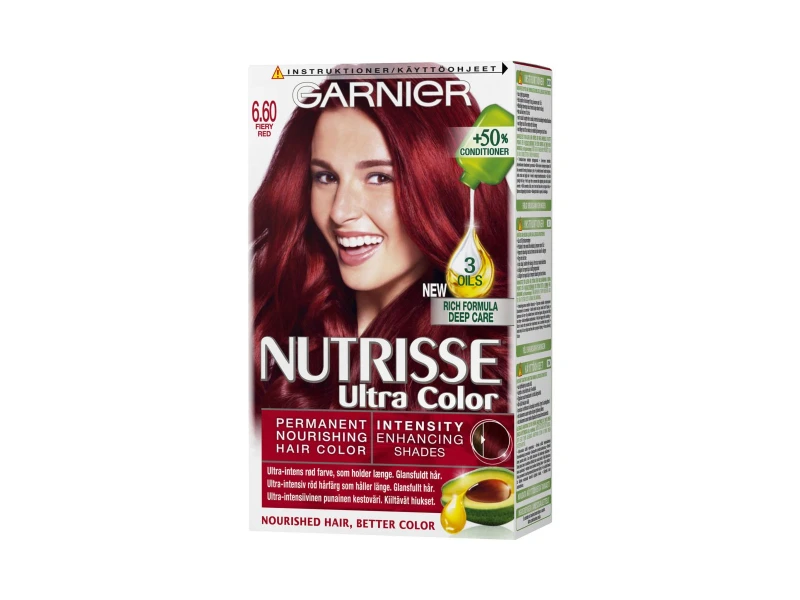 Garnier Nutrisse Permanent Nourishing Hair Color 6.60 Fiery Red